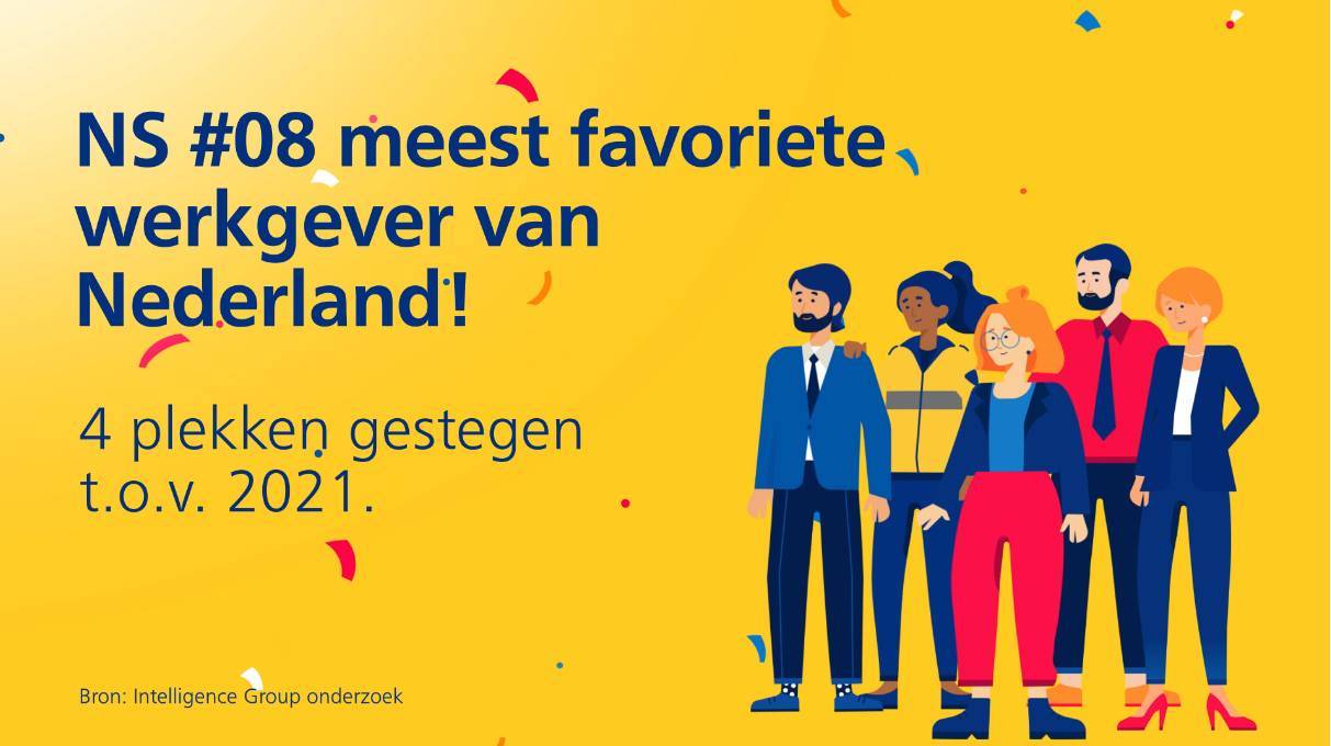 NS op #8 favoriete werkgevers van Nederland