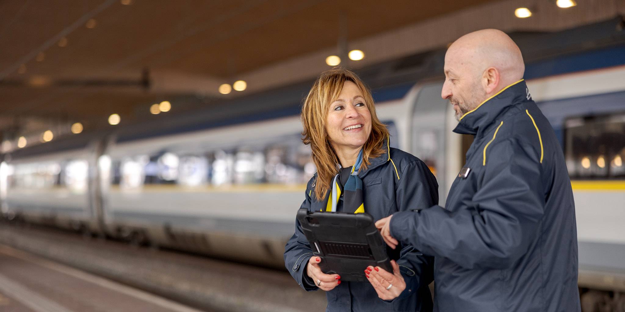 Twee trainmanagers Eurostar overleggen